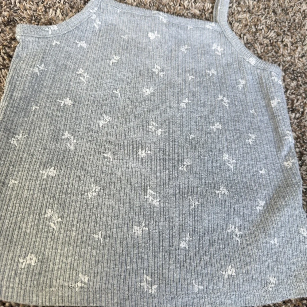 Old Navy Light Gray Knit Top Rib-Knit Cami for Girls Size M (8)
